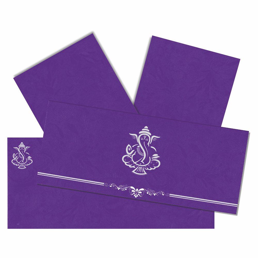 Violet Ganesha Invitation Card-KNK2262