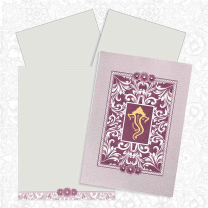 Pink Shading With Gold Ganesha Wedding Card - KNK2276