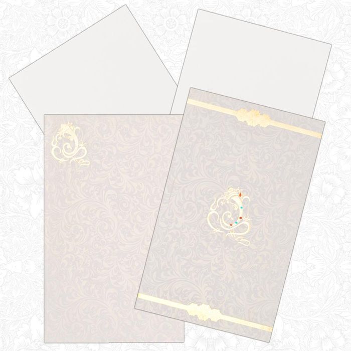 Admirable Ganesha Padded Wedding Card-KNK2280-King of Cards