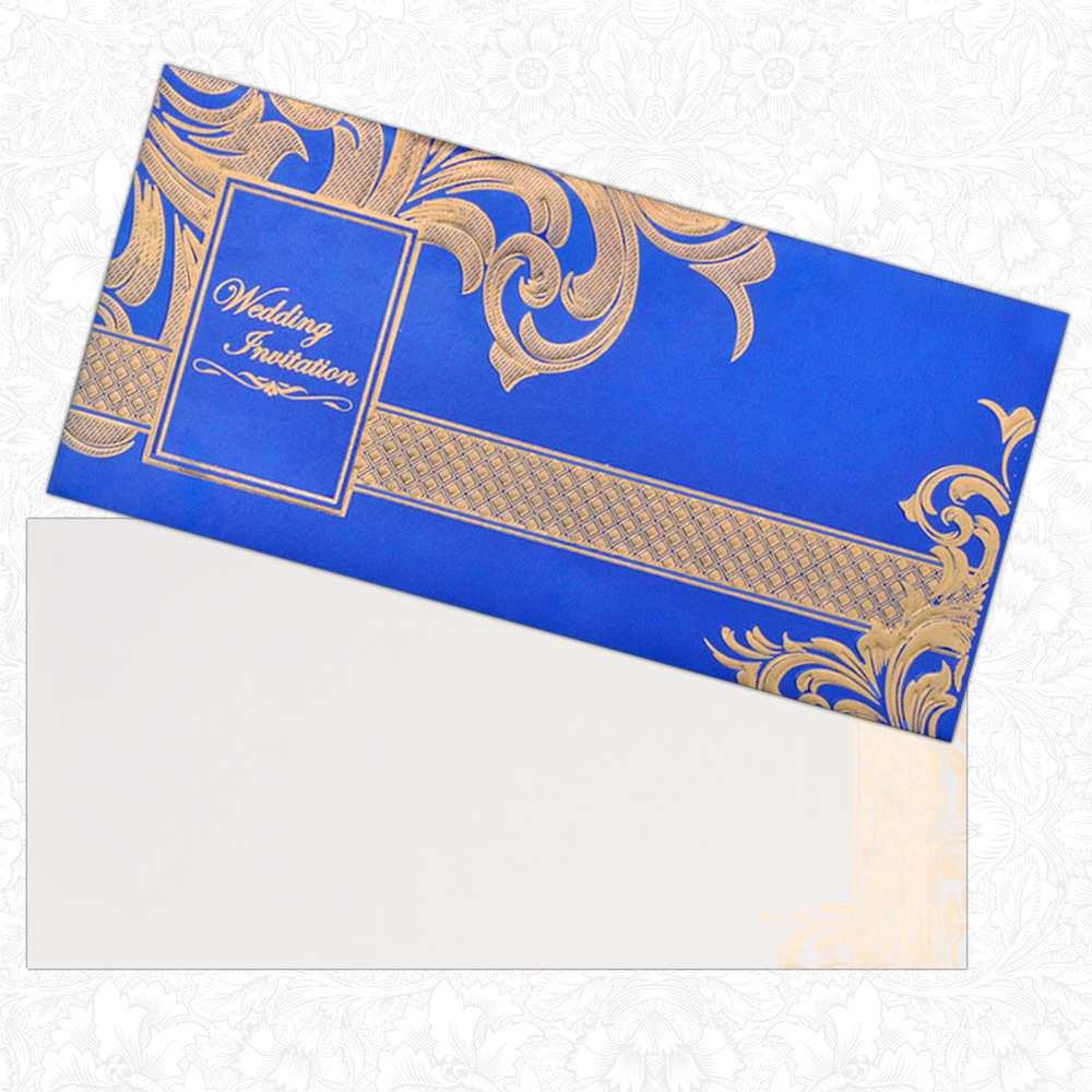 Blue Gold Floral Invitation-King of Cards