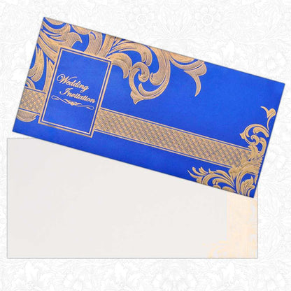 Blue Gold Floral Invitation-King of Cards