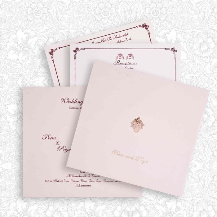 Charming Cream Shading Padded Wedding Card - KNK2298-King of Cards
