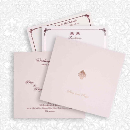 Charming Cream Shading Padded Wedding Card - KNK2298-King of Cards
