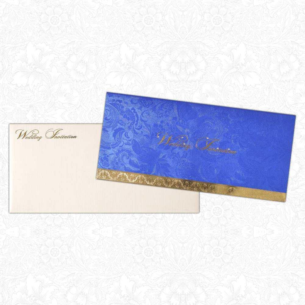 Invitation Card - Luxurious Invitation in Blue and Gold-KNK2318