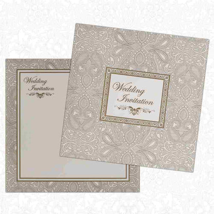 Invitation Card - Alluringly Classic White and Gold Invitation Card-KNK2370