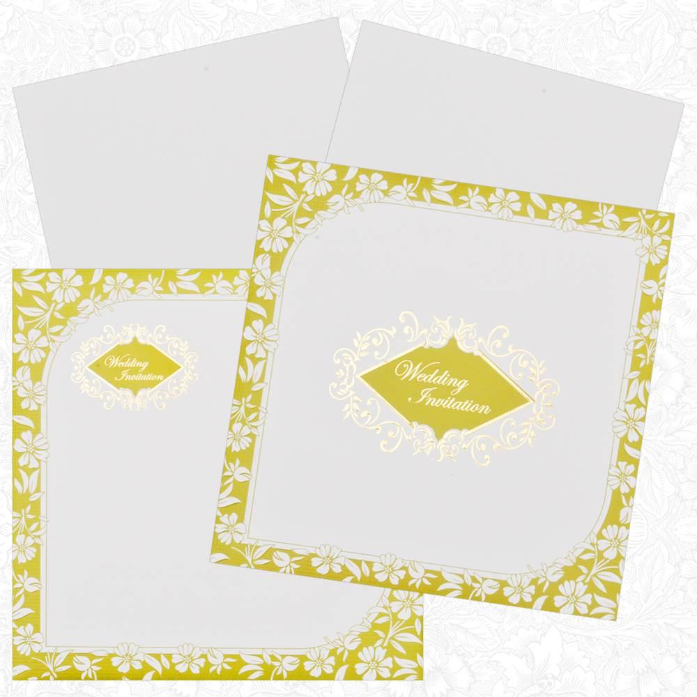 Green Floral Wedding Invitation Card-KNK2503-King of Cards