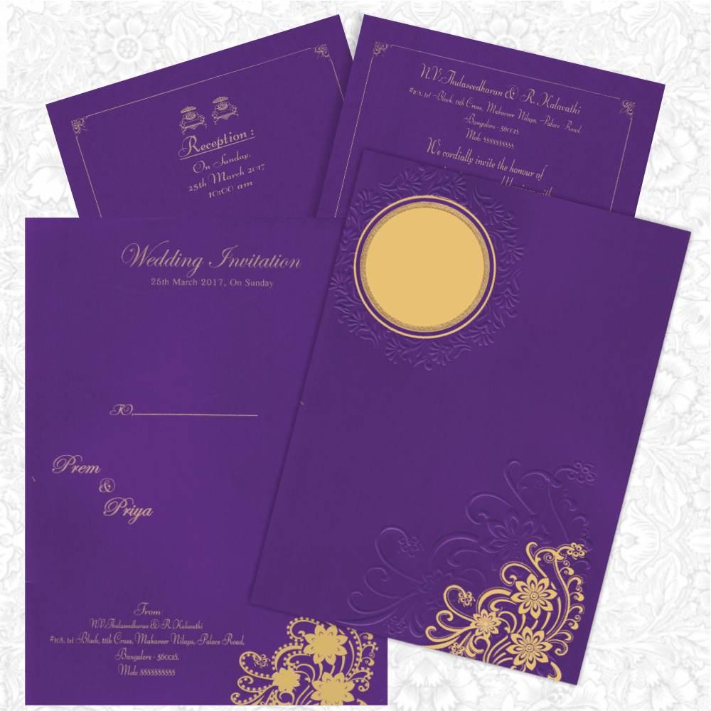 Voilet Wedding Invitation Card