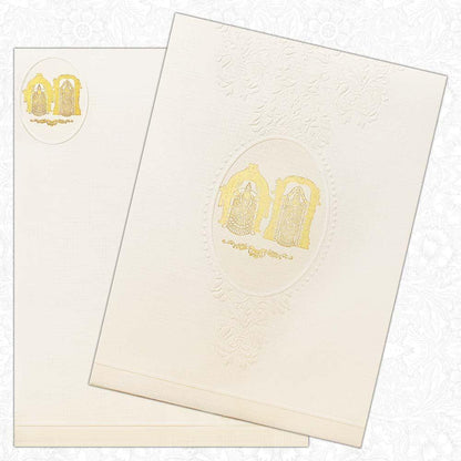 Pristine White Shading With Balaji Padhmavathi Wedding Card - KNK2700