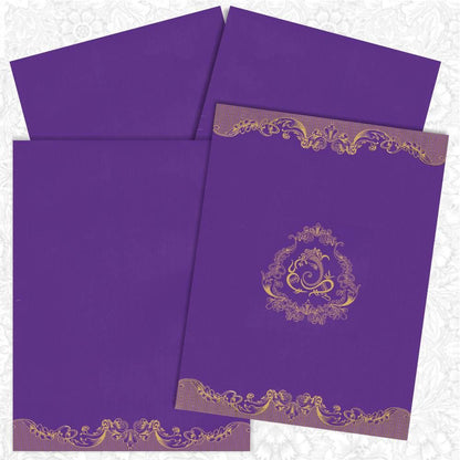 Royal Blue Shading With Gold Foiling Ganesha Wedding Card