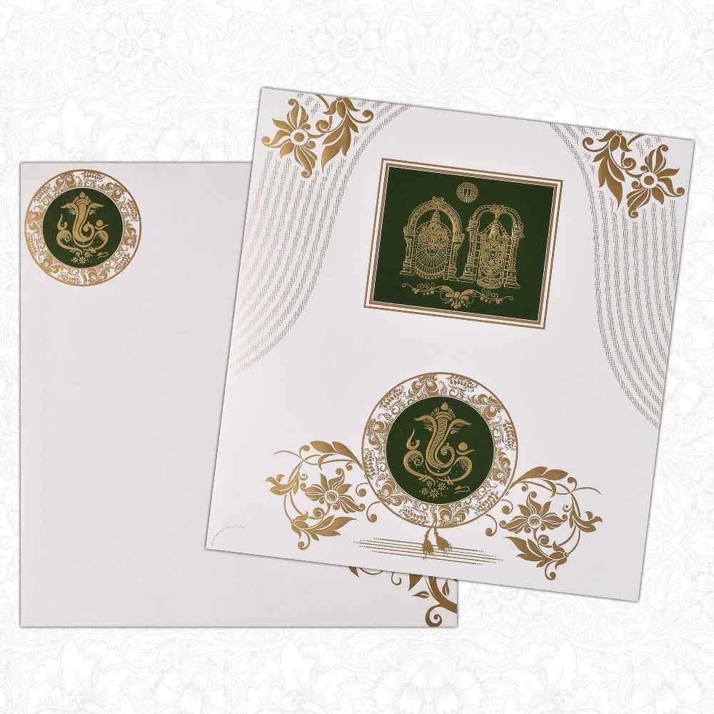 Exquisite Ganesha and Holy Balaji Wedding  Invitation Card-KNK2705