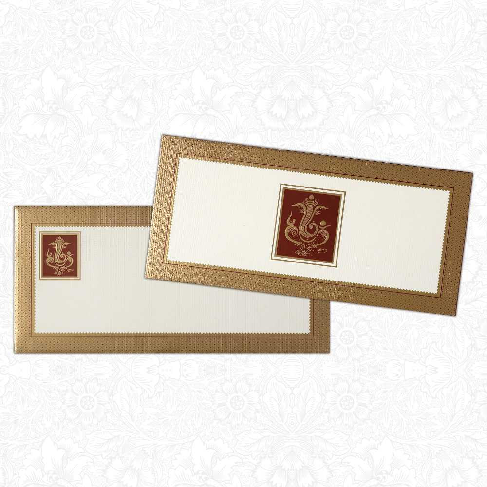 Invitation Card - Chic Golden Ganesha Shaadi Cards-KNK2756