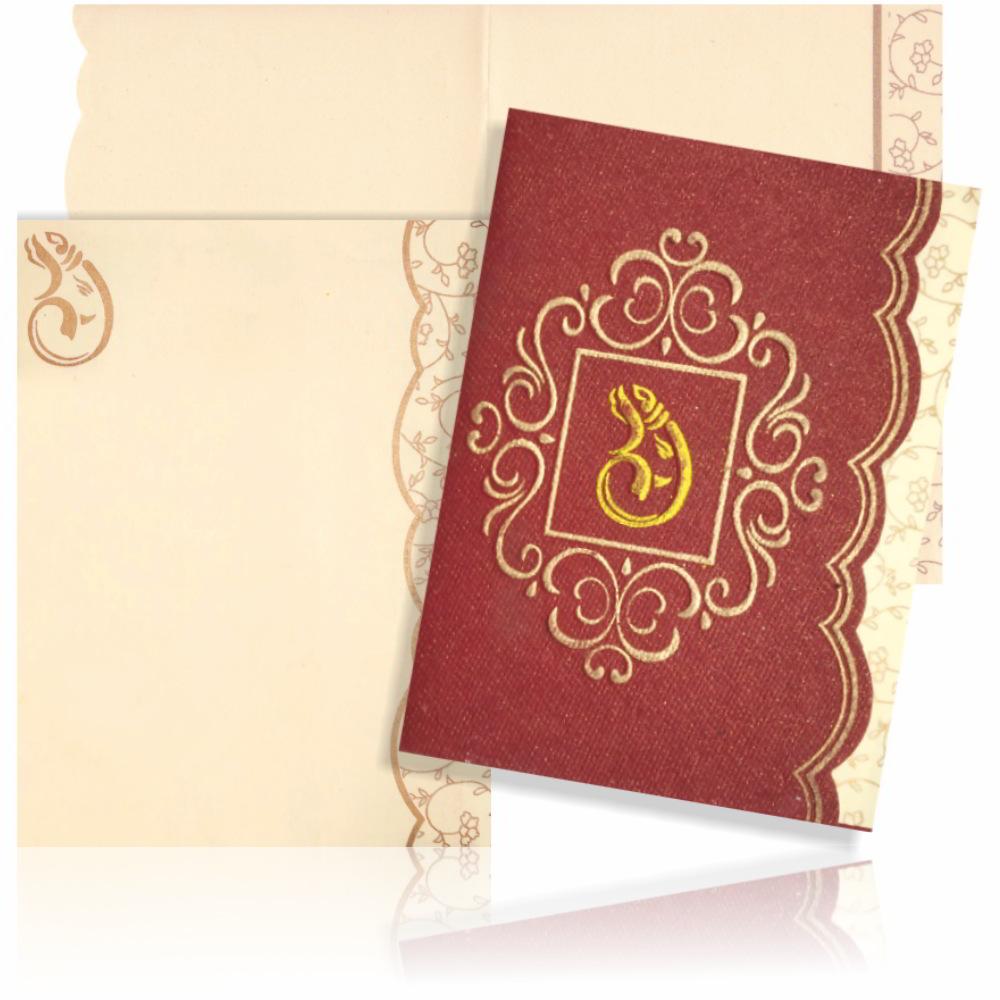 Ganesha Flower Invitation Card-KNK2979