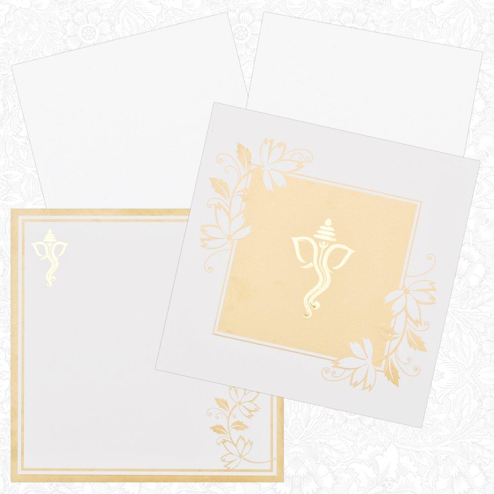 White Ganesha Invitation Card