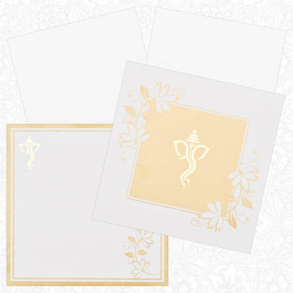 White Ganesha Invitation Card