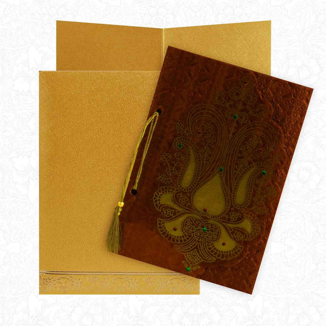 Beautiful Brown Shading With Flower Design Personal Card - KNK30251