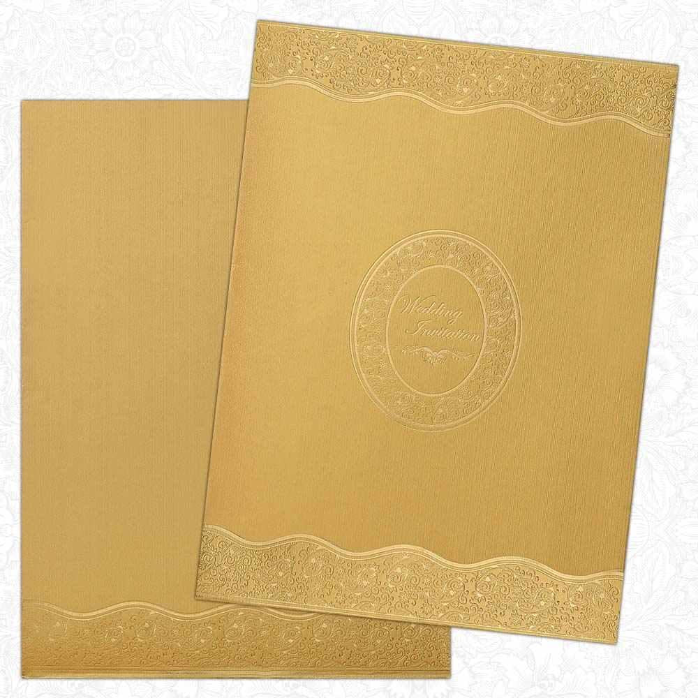 Dashing Gold Color With  Wedding Invitation Card-KNK3054-King of Cards