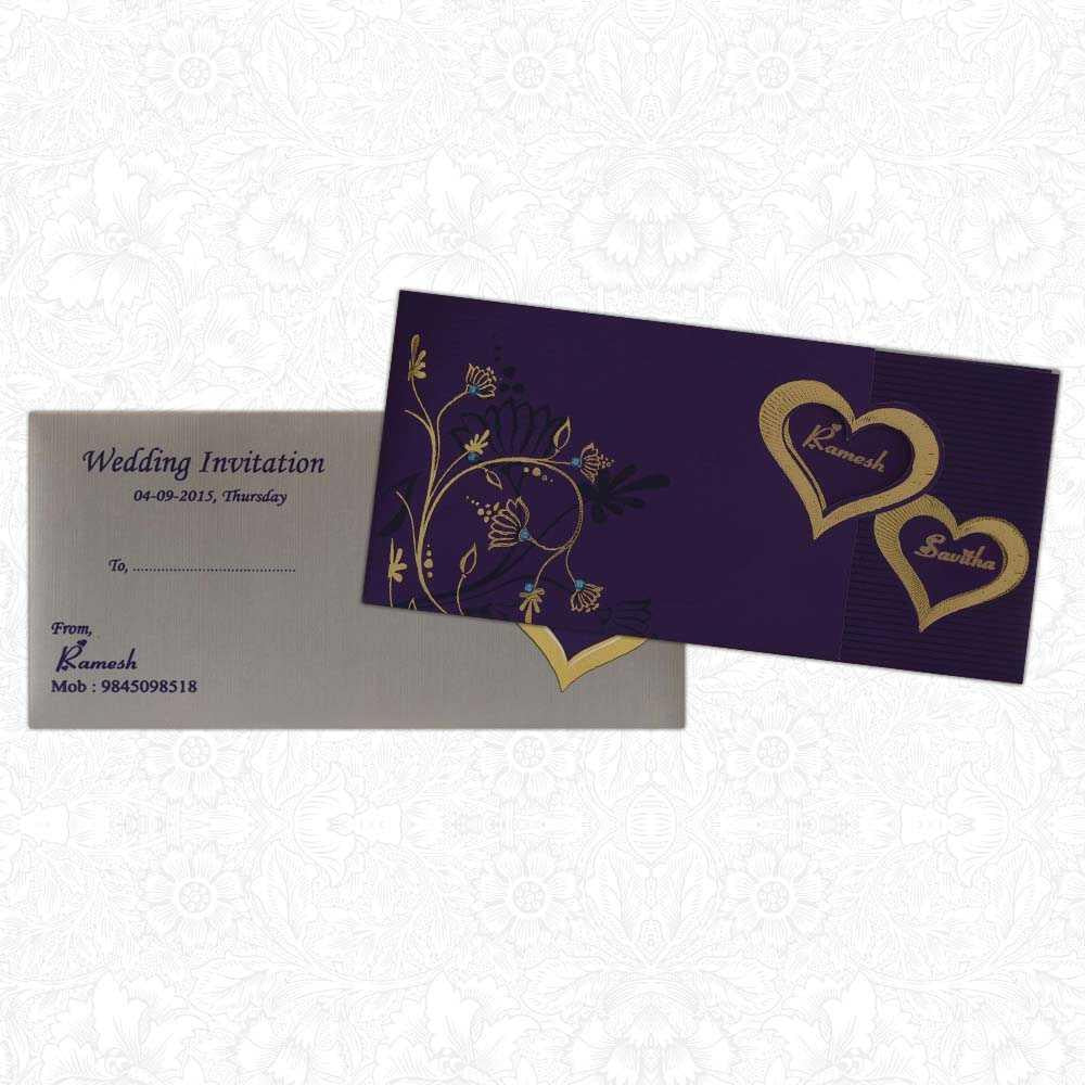 Invitation Card - Golden Hearts Invitation card-KNK3075-King of Cards