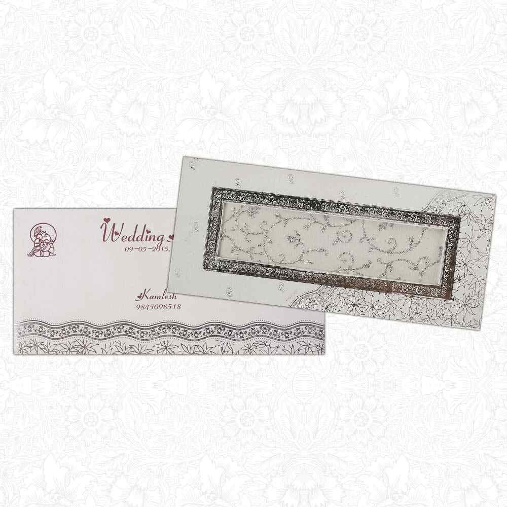 Invitation Card - Floral delight in white invitation Card-KNK3130-King of Cards