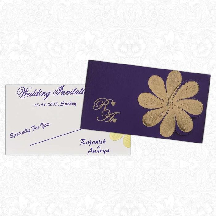 Invitation Card - Violet Floral Personal Wedding Invitation Card-KNK3166-King of Cards
