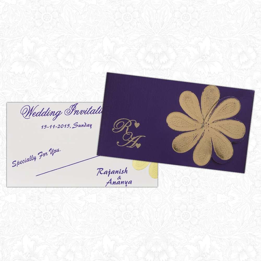Invitation Card - Violet Floral Personal Wedding Invitation Card-KNK3166-King of Cards