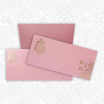 Pink Floral Metallic Invitation Card-KNK3448
