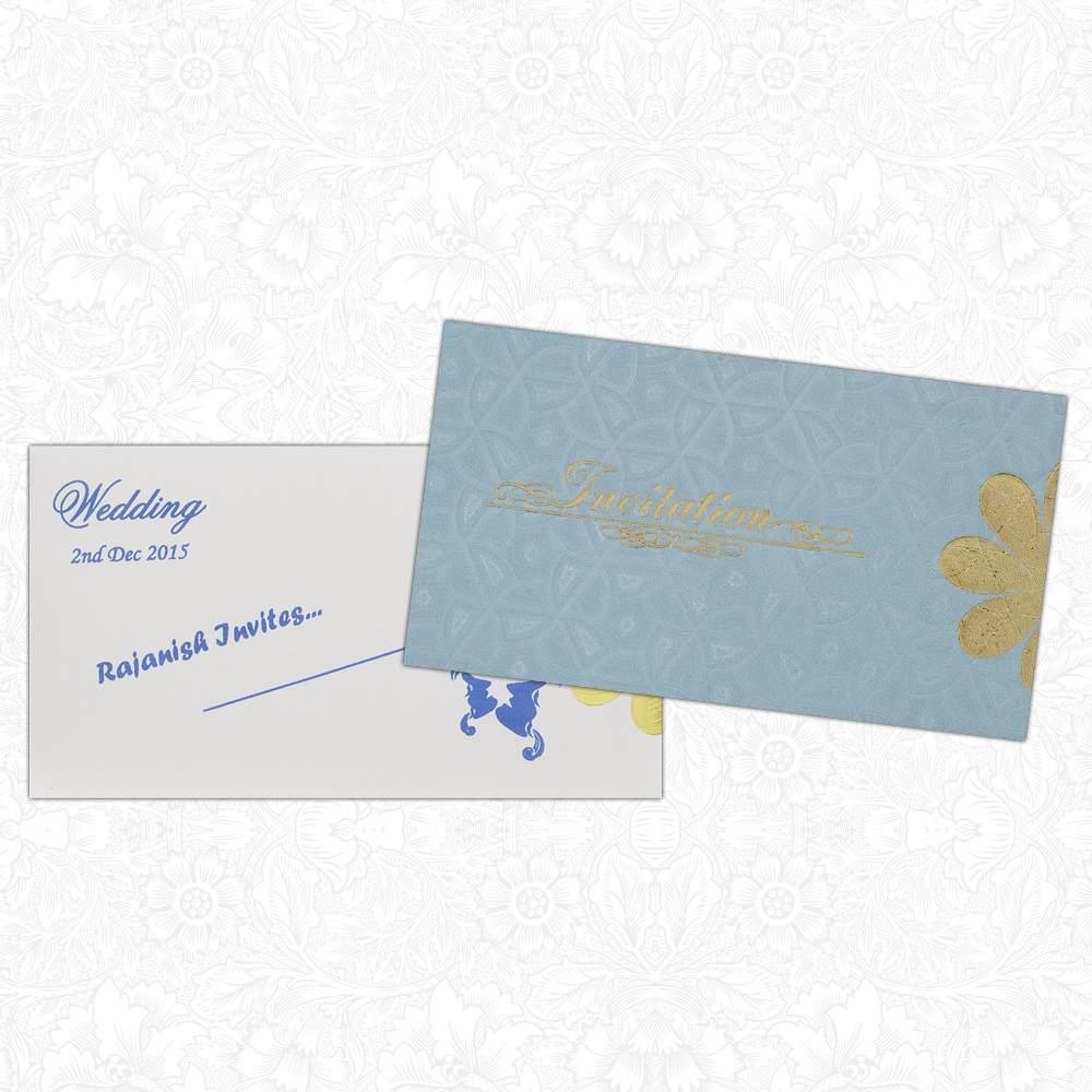 Invitation Card - Blue Floral Personal Wedding Invitation Card-KNK3574