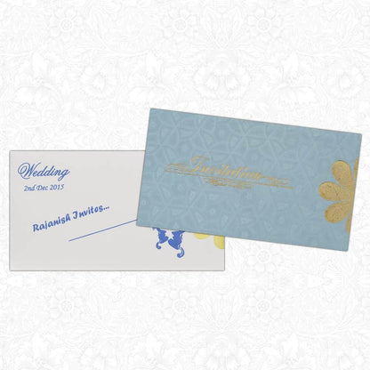 Invitation Card - Blue Floral Personal Wedding Invitation Card-KNK3574