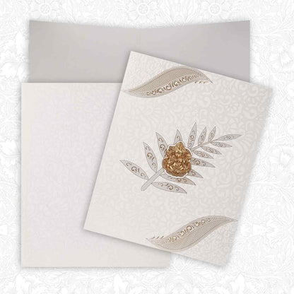 Fascinating Ganesha With White Shaded Wedding Card - KNK3623
