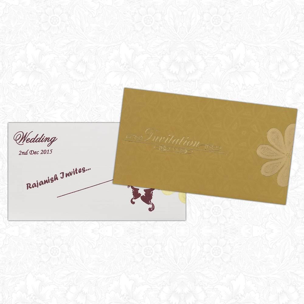 Invitation Card - Yellow Floral Personal Wedding Invitation Card-KNK3639