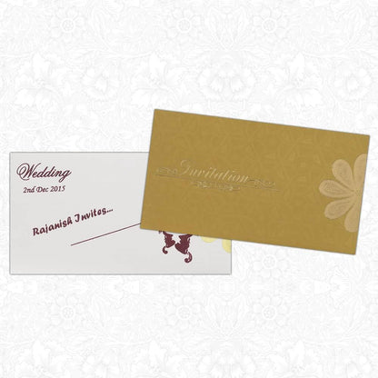 Invitation Card - Yellow Floral Personal Wedding Invitation Card-KNK3639