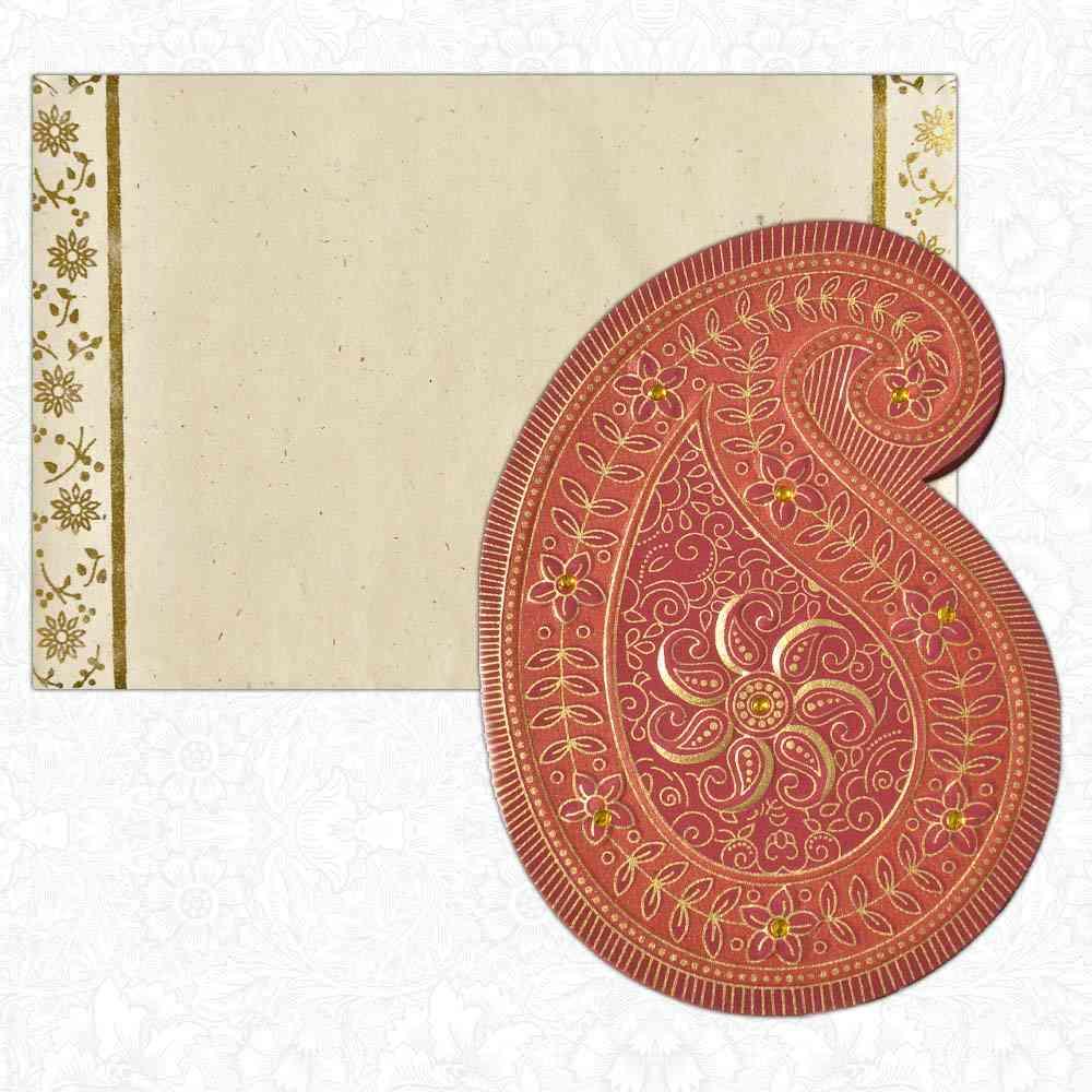 Invitation Card - Exotic and Unique Booti shaped invitation Card-KNK3645-King of Cards