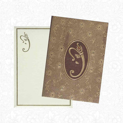 Golden Gajakarna Hindu Personal Wedding Invitation Card-KNK3648-King of Cards