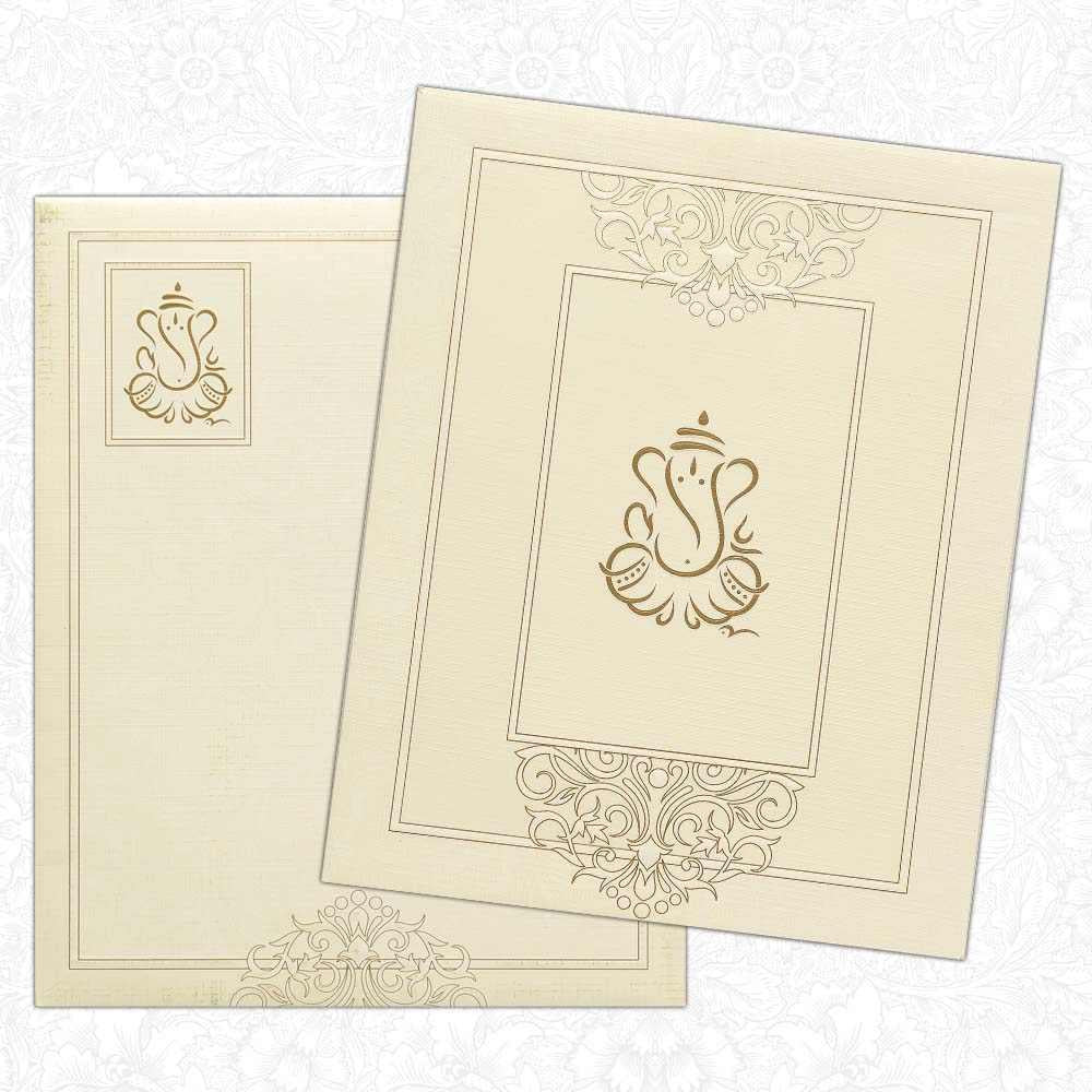 Invitation Card - Designer Ganesha Reception card-KNK3720