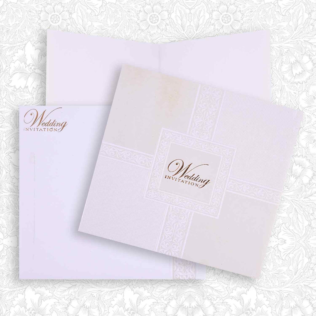 Charming White Multi Religious Wedding Card - KNK3791