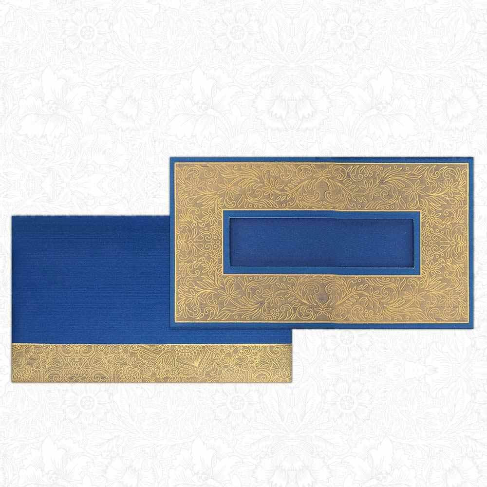 Invitation Card - Blue Personal Indian Wedding Card-KNK3814