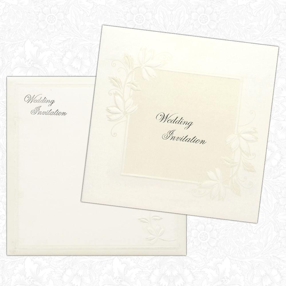 Invitation Card - White All-Religion Wedding Invitation Card- KNK3853