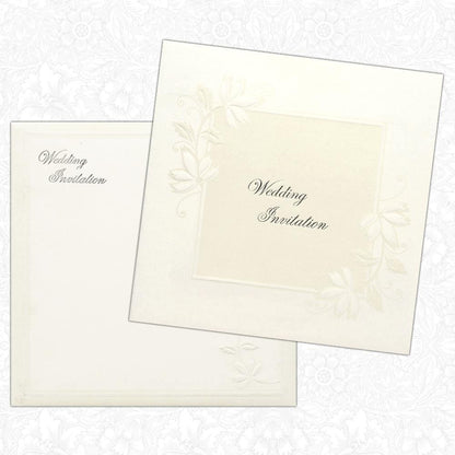 Invitation Card - White All-Religion Wedding Invitation Card- KNK3853