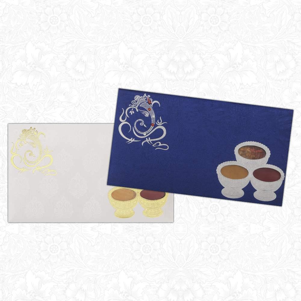 Invitation Card - Evergreen Blue Personal Wedding Card-KNK4005-King of Cards