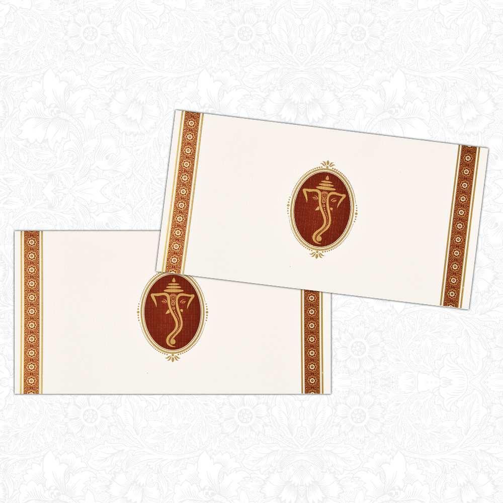 Choose Standard Horizontal Ganesha Wedding Invite from our latest collection of marriage invitation cards. We assure quality and price cannot be matched at any wedding card store.