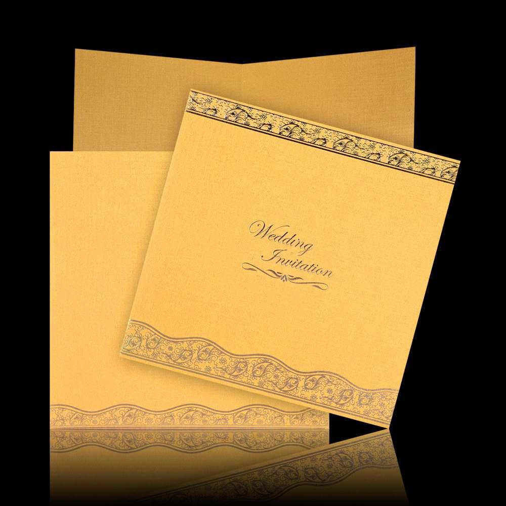 Charming Cream Shading With Gold Foiling Wedding Card