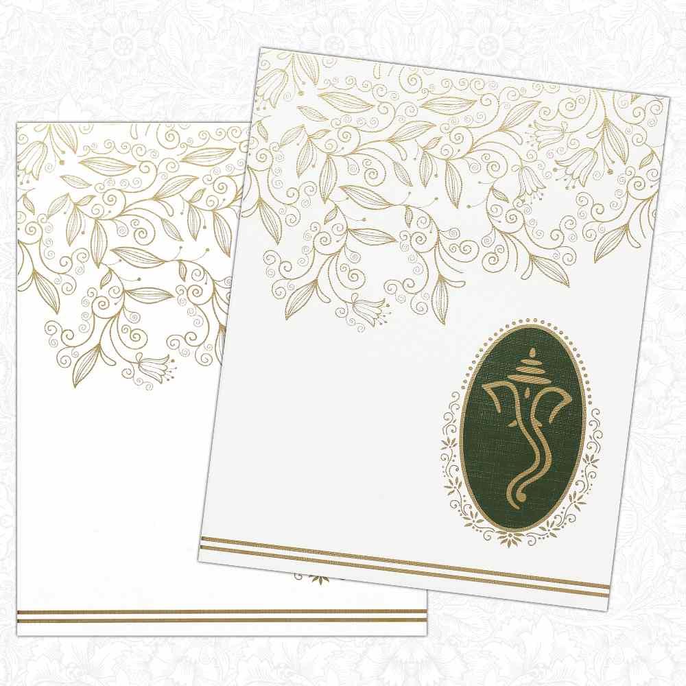 Invitation Card - Intricate Flower Design Wedding Invitation Card-KNK4323