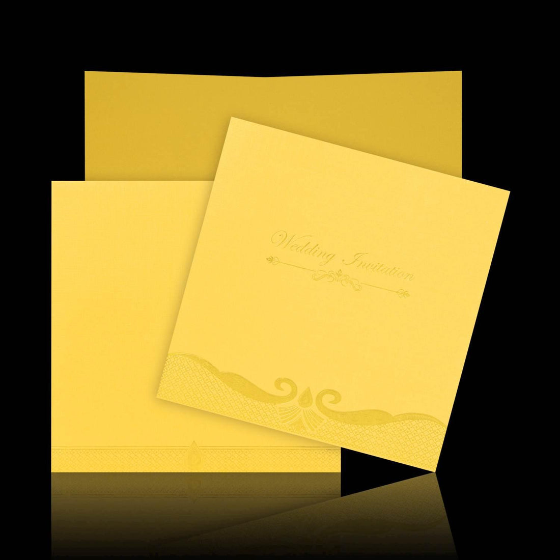 Splendid Blue Shading With Gold Foiling Border Wedding Card