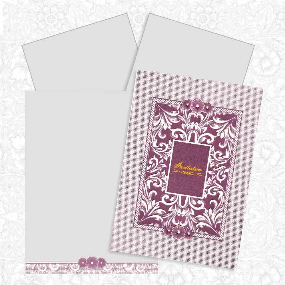 Violet Floral Invitation Card