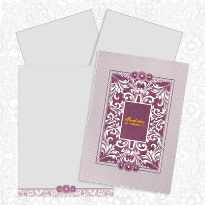 Violet Floral Invitation Card