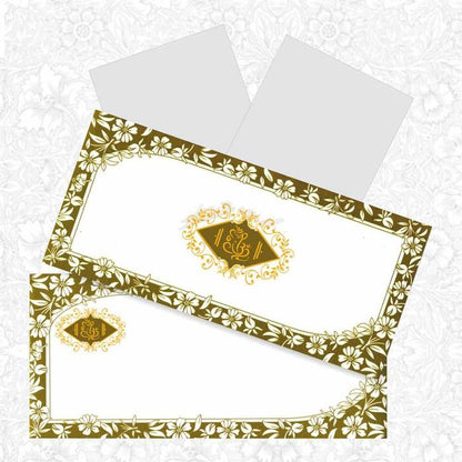 Green Shading With Flower Border Wedding Card - KNK4355-King of Cards