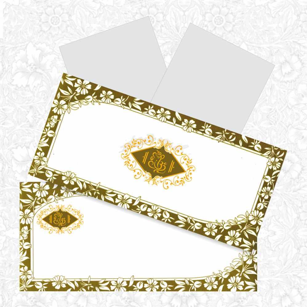 Green Shading With Flower Border Wedding Card - KNK4355-King of Cards