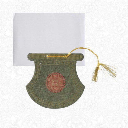 Traditional Hand-Fan Personal Wedding Invitation Card-KNK4372