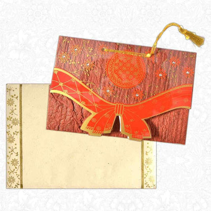 Maroon Personal Knot Design Handmade Invitation-KNK4405