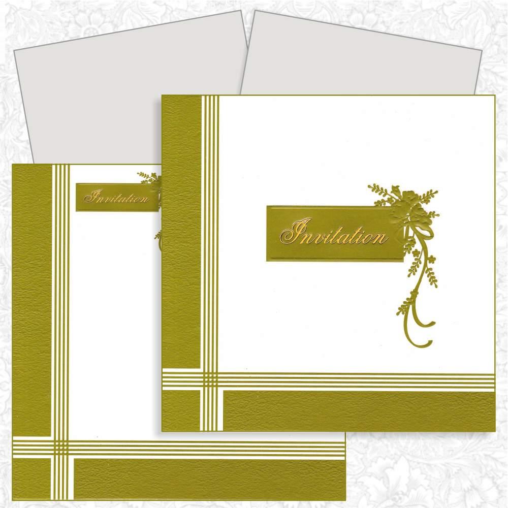 Endearing Green Shading With Blossom Theme Wedding Card - KNK4509