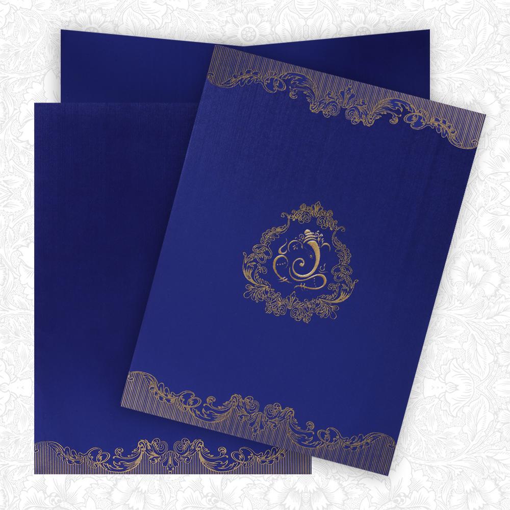Violet Ganesha Floral Invitation Card-King of Cards